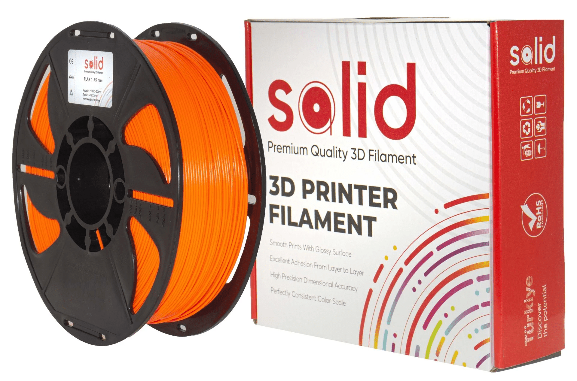 SOLID Filament PLA Plus 1.75 mm 1 kg - Orange