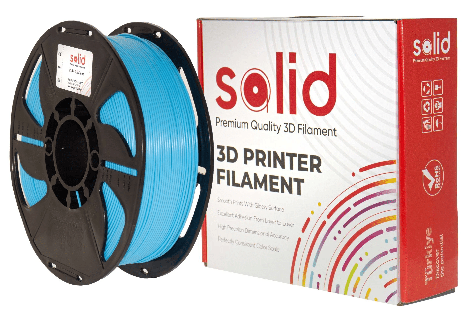 SOLID Filament PLA Plus 1.75 mm 1 kg - Light Blue