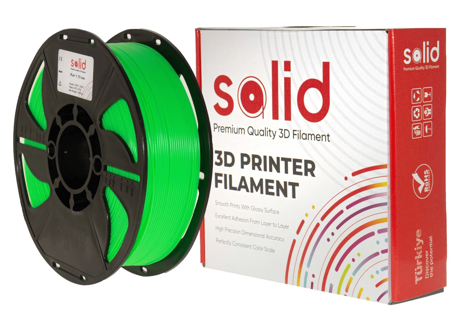 SOLID Filament PLA Plus 1.75 mm 1 kg - Green