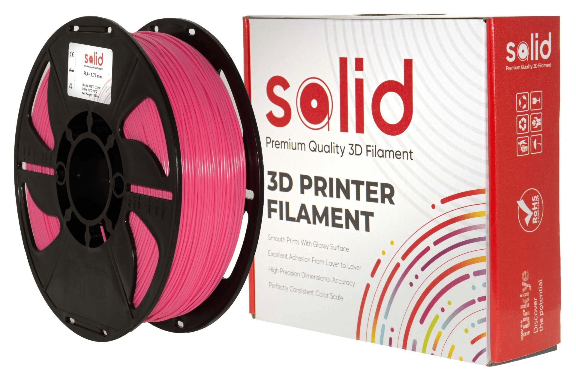 SOLID Filament PLA Plus 1.75 mm 1 kg - Pink