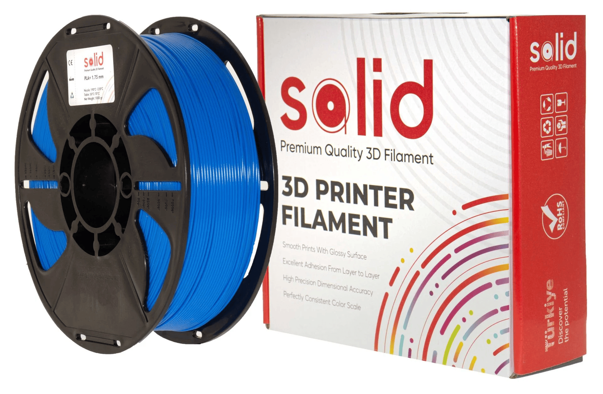 SOLID Filament PLA Plus 1.75 mm 1 kg - Blue