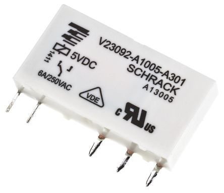 Relè Schrack V23092-A1012-A201 - 12V 6A 1xUM 5 Pin - Nuovo #728001