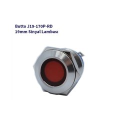 19mm Yassı Kafalı Sinyal Lambası Kırmızı J19-170P-RD
