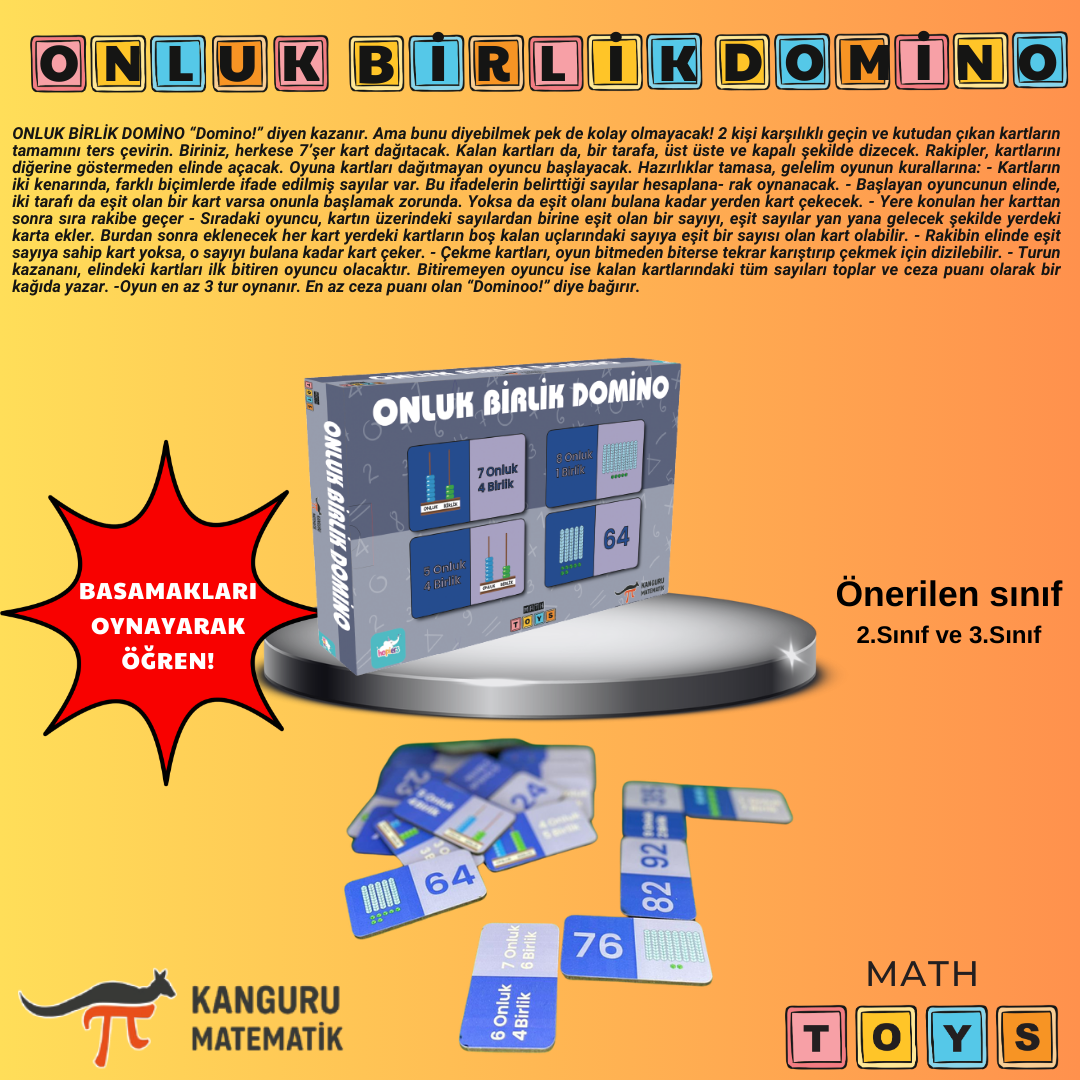 Onluk Birlik Domino - Kanguru Math Toys Kutu Oyunu