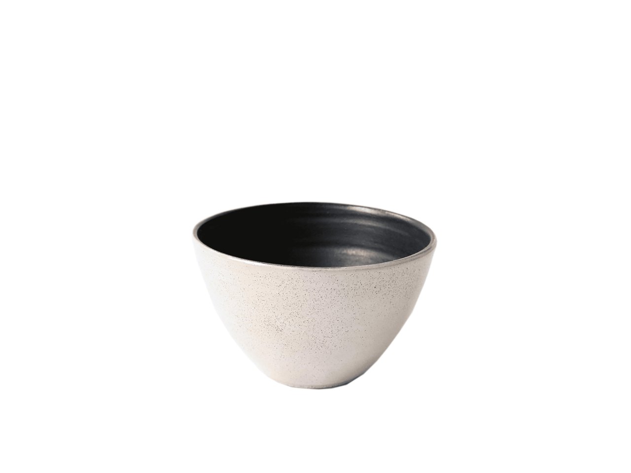 Beige and Black Ceramic Soup Bowl