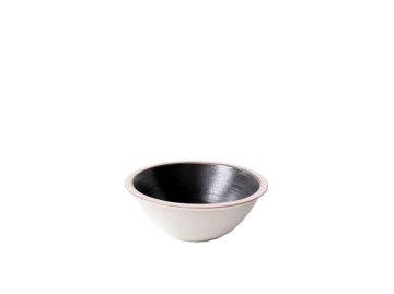Beige and Black Ceramic Salad Bowl