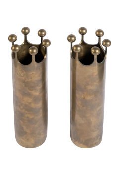 Pair Of Pierre Forsell Brass Vase