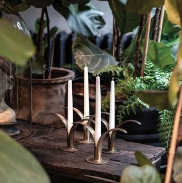 Pair Of Ystad Metall Candle Holders