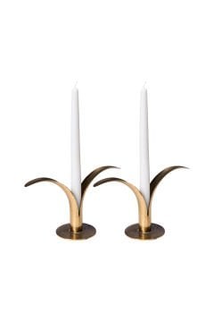 Pair Of Ystad Metall Candle Holders