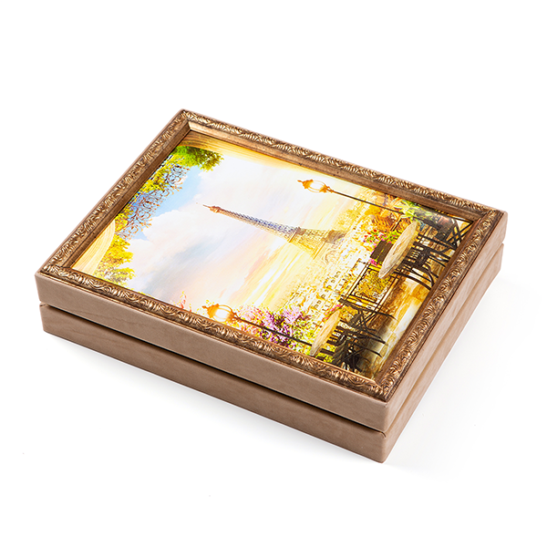 Bahar Koleksiyonu Paris Manzara Tablosu Çerçeveli Çikolata Kutusu  28x36.5x8.5
