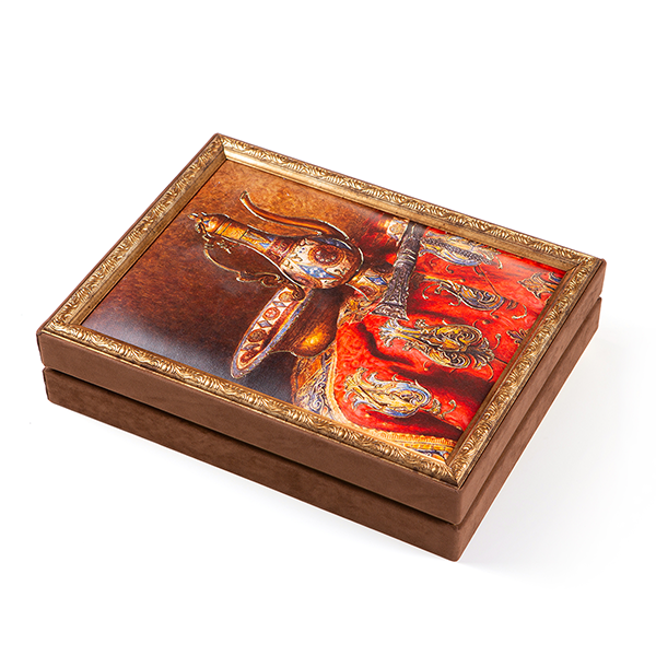 Oryantal İbrik Tablolu Çerçeveli Çikolata Kutusu 28x36.5x8.5cm