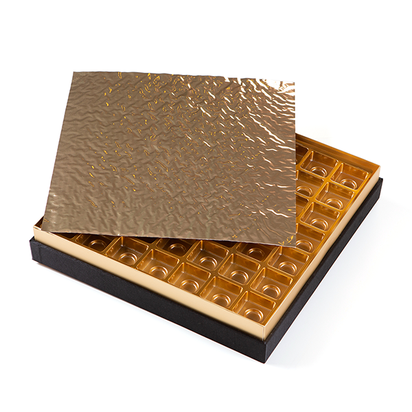 Oryantal Çiçek Motifi Mavi Tablolu Çerçeveli  Çikolata Kutusu 33x33x8.5cm