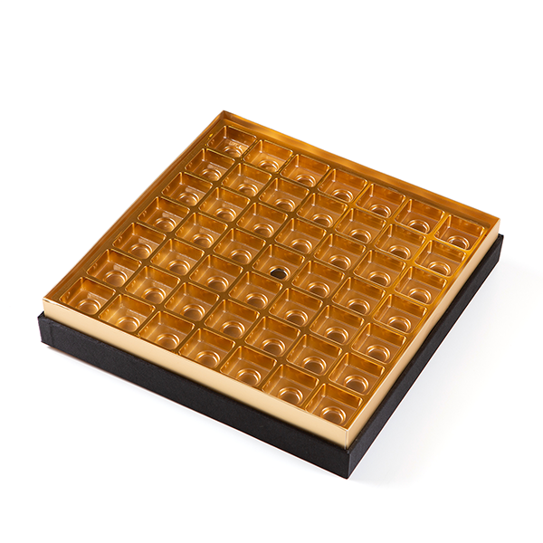 Oryantal Çiçek Motifi Mavi Tablolu Çerçeveli  Çikolata Kutusu 33x33x8.5cm