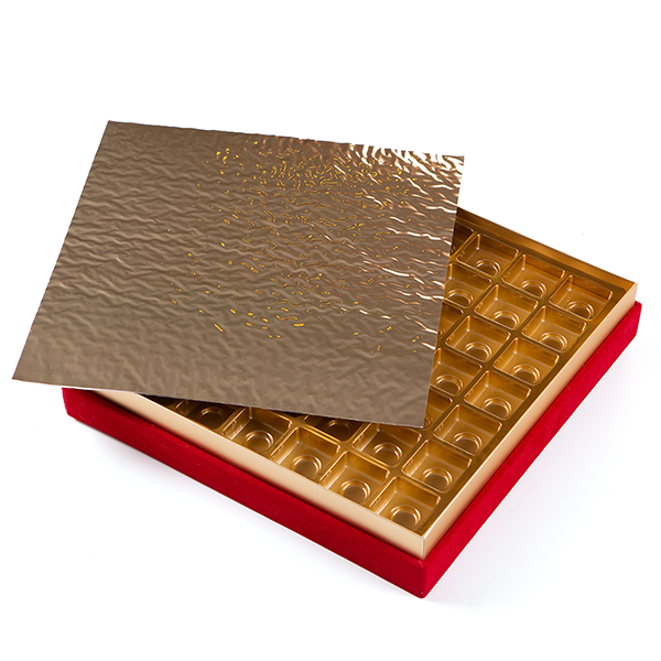 Oryantal Çiçek Motifi Tablolu Çerçeveli  Çikolata Kutusu 33x33x8.5cm