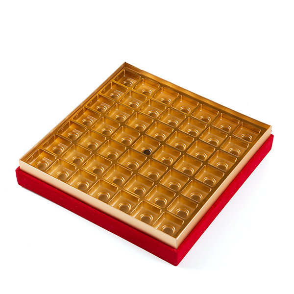 Oryantal Çiçek Motifi Tablolu Çerçeveli  Çikolata Kutusu 33x33x8.5cm
