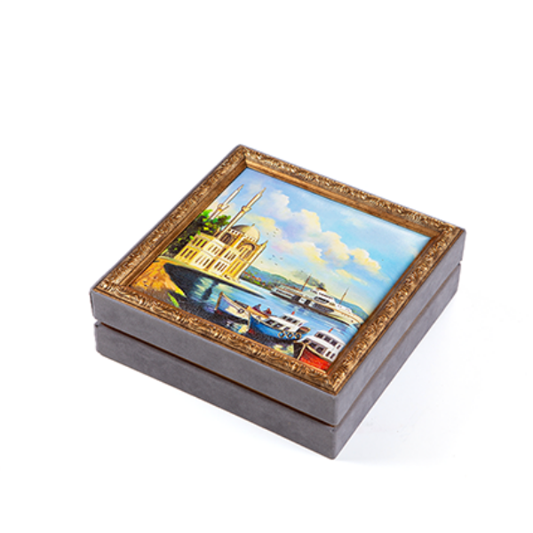 Ortaköy Tablo Çerçeveli Çikolata Kutusu 25.5x25.5x8.5cm