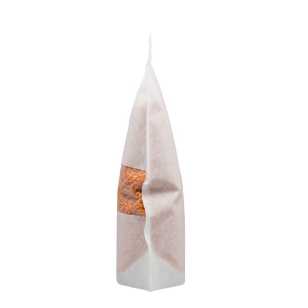 Beyaz Kraft Pencereli Kilitli Doypack (16x27 cm)