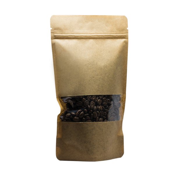 Kraft Yarım Pencereli Kilitli Doypack (8.5x14.5 cm)
