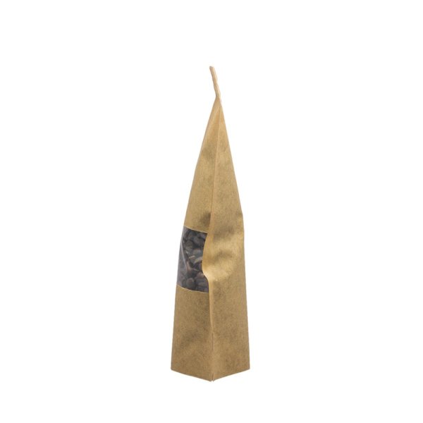 Kraft Yarım Pencereli Kilitli Doypack (25x34 cm)