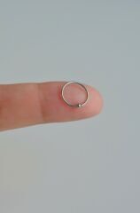 Gümüş Renkli Mini Topçuklu 10 mm Çelik Halka Hızma Burun Piercingi