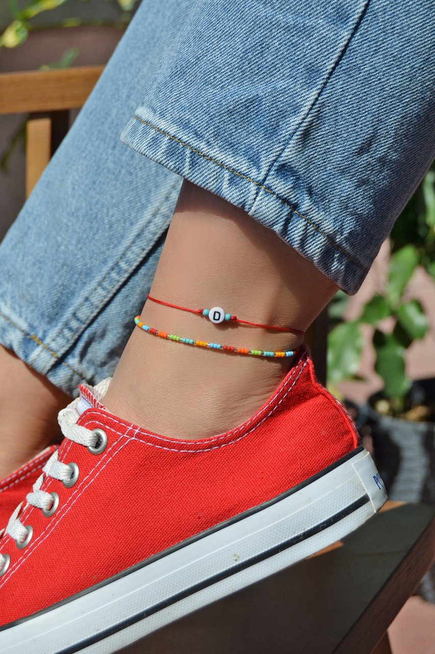 Anklet with letter sale d