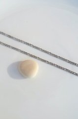 Silver Color Steel Thin Chain Men's Necklace