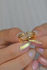 İki Sıralı Gold İnce Yüzük Eklem Yüzüğü