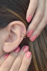 Çiçek Model Halka Piercing Tragus Helix Kıkırdak Küpesi