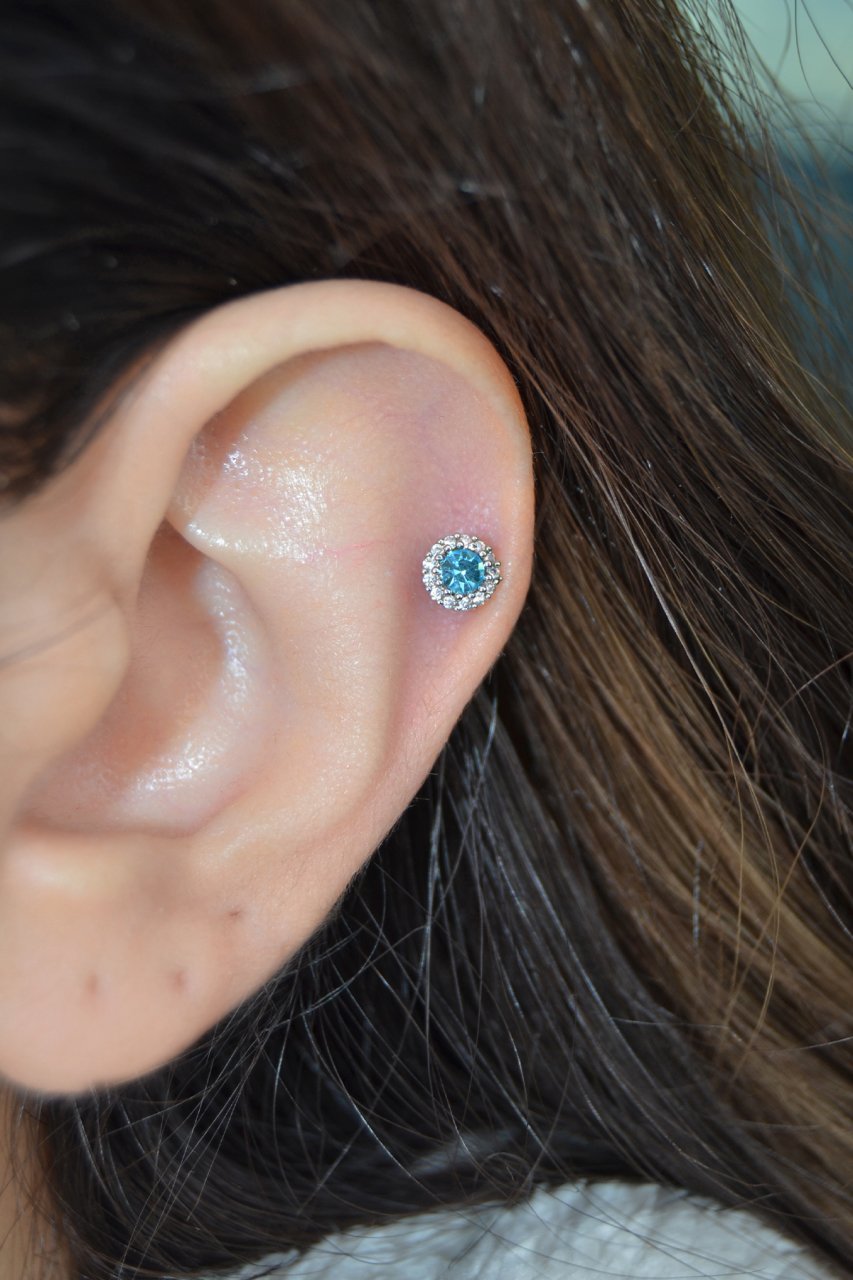 Blue helix earring deals