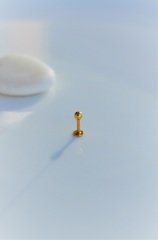 Erkek Çelik Piercing Tragus Helix Kıkırdak 6 mm Gold