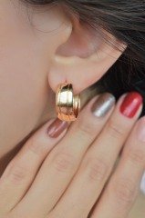 Convex Medium Size Hoop Earrings