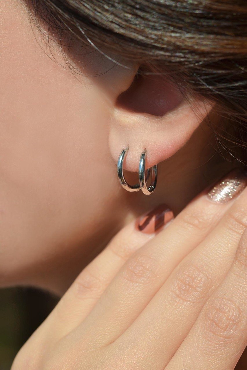 12mm silver hoop earrings deals