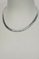 Gümüş Renkli Kalın Çelik Zincir Kolye 45 cm
