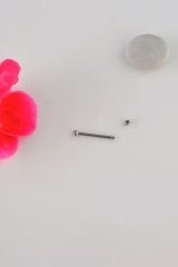 2 mm İki Ucu Mini Toplu Düz Nipple Piercingi Çelik Meme Ucu Piercingi