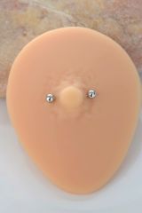 18 mm İki Ucu Toplu Düz Nipple Piercingi Çelik Meme Ucu Piercingi