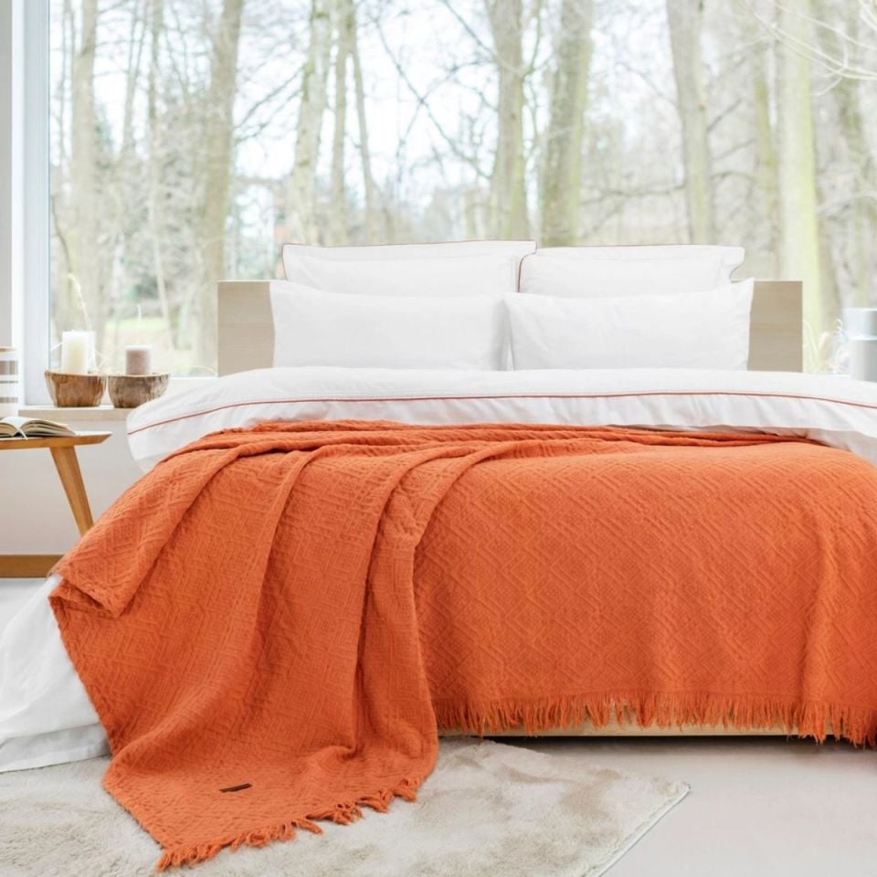SCHAFER HOME KYLİE YATAK ÖRTÜSÜ NEVRESİM SET 7PRÇ. - KİREMİT