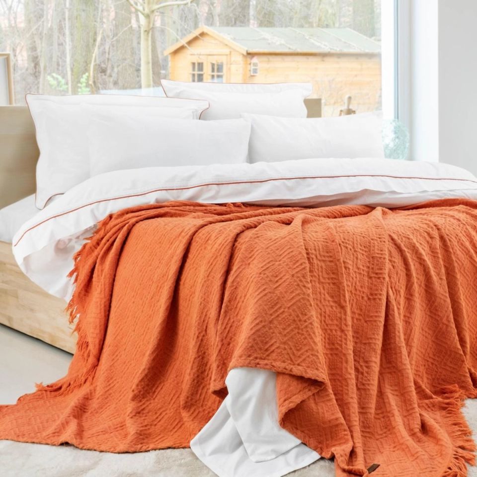 SCHAFER HOME KYLİE YATAK ÖRTÜSÜ NEVRESİM SET 7PRÇ. - KİREMİT
