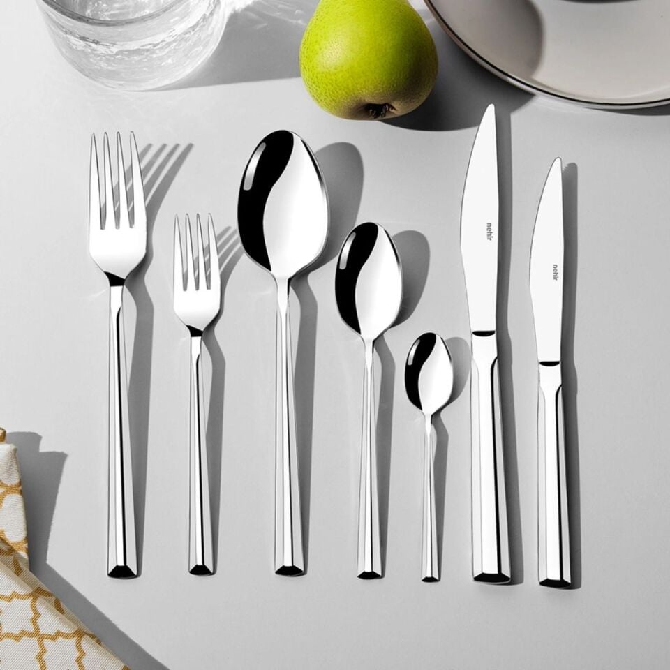 Nehir Milano Sade 89P Kutulu Çatal Kaşık Bıçak. Takımı