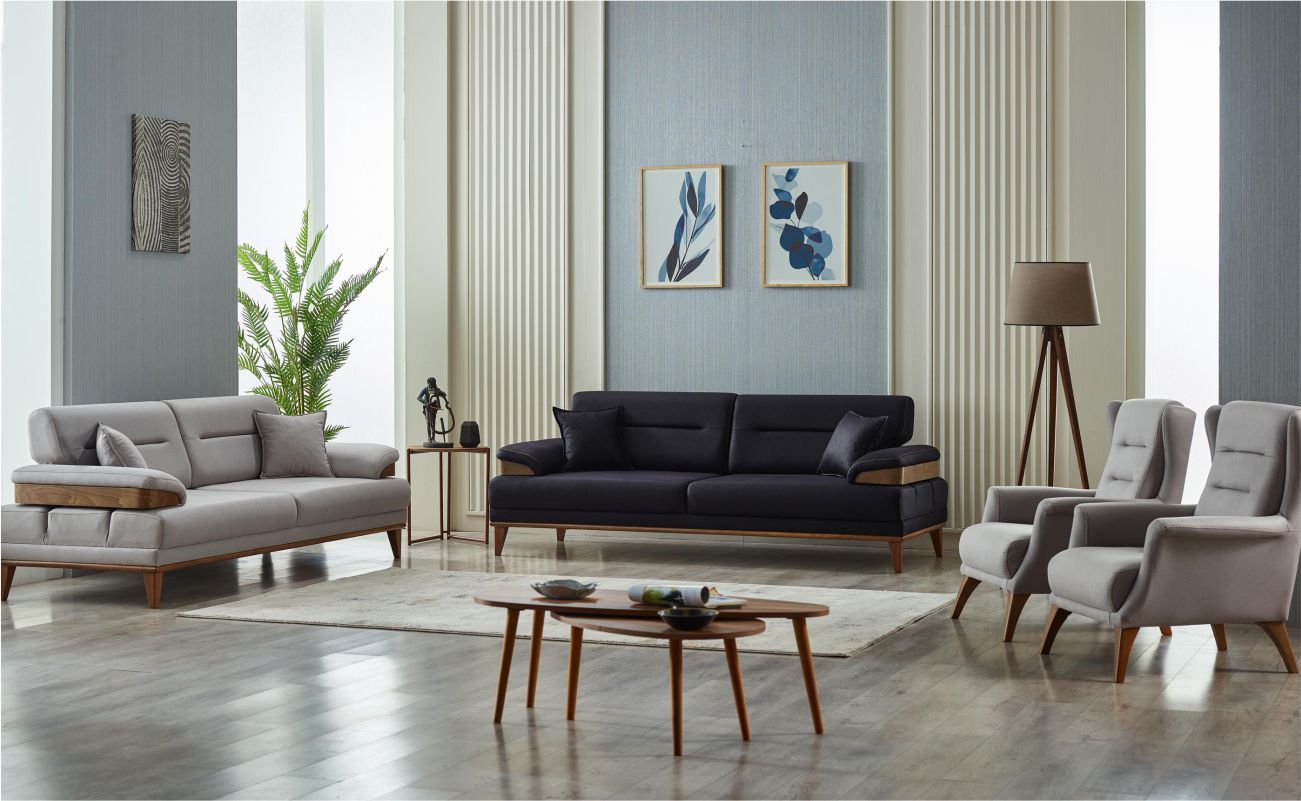 Bakart New İnci Koltuk Takımı 3+1+1 Ares Bej 050/3 Lü Ares Yeşil 038