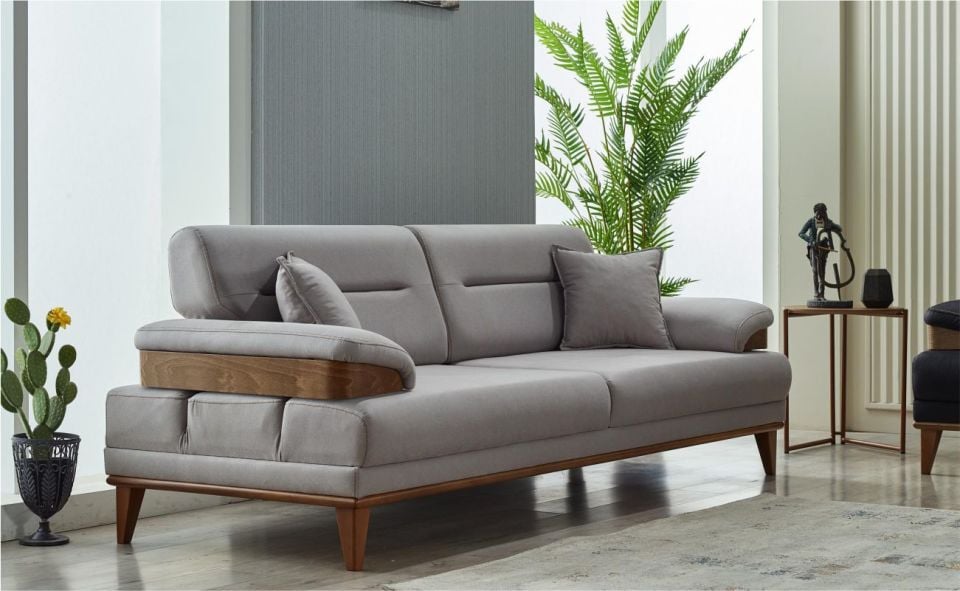 Bakart New İnci Koltuk Takımı 3+1+1 Ares Bej 050/3 Lü Ares Yeşil 038