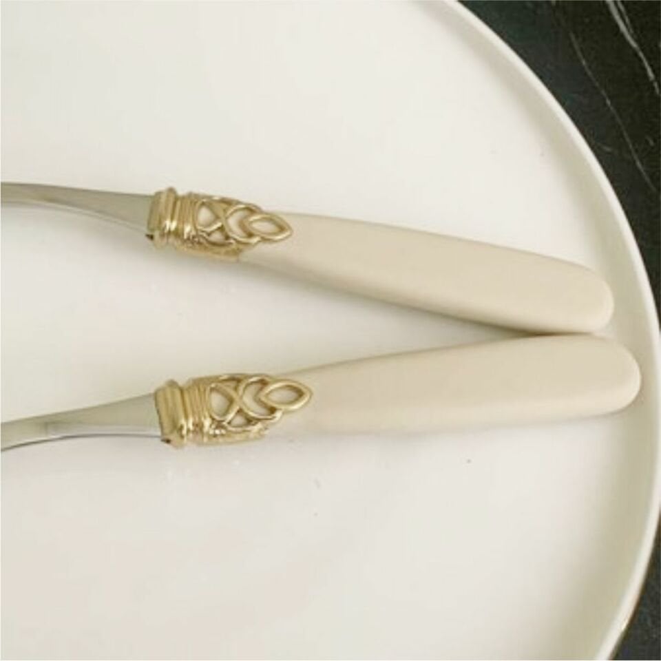 Rekabet D-D 270Gıgs-Sav Dd 76 Gıoıello 2 Parça.Salata Servis Gold Sılk Ivory