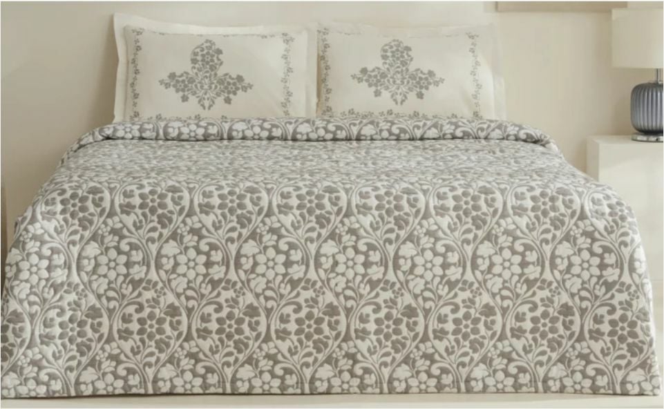 Karaca Home Tiara Çift Kişilik Yatak Örtüsü Seti Gri