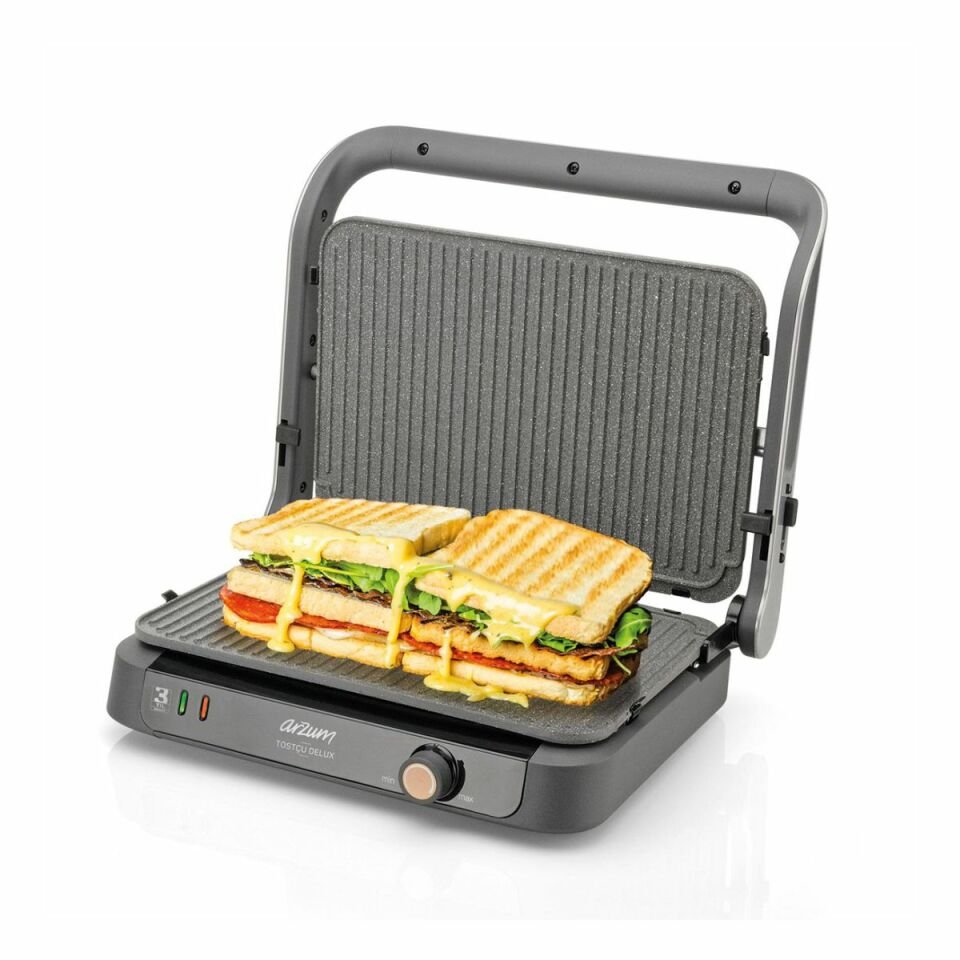 Arzum AR2001 Tostçu Delux Izgara Ve Tost Makinesi - Paslanmaz Çelik