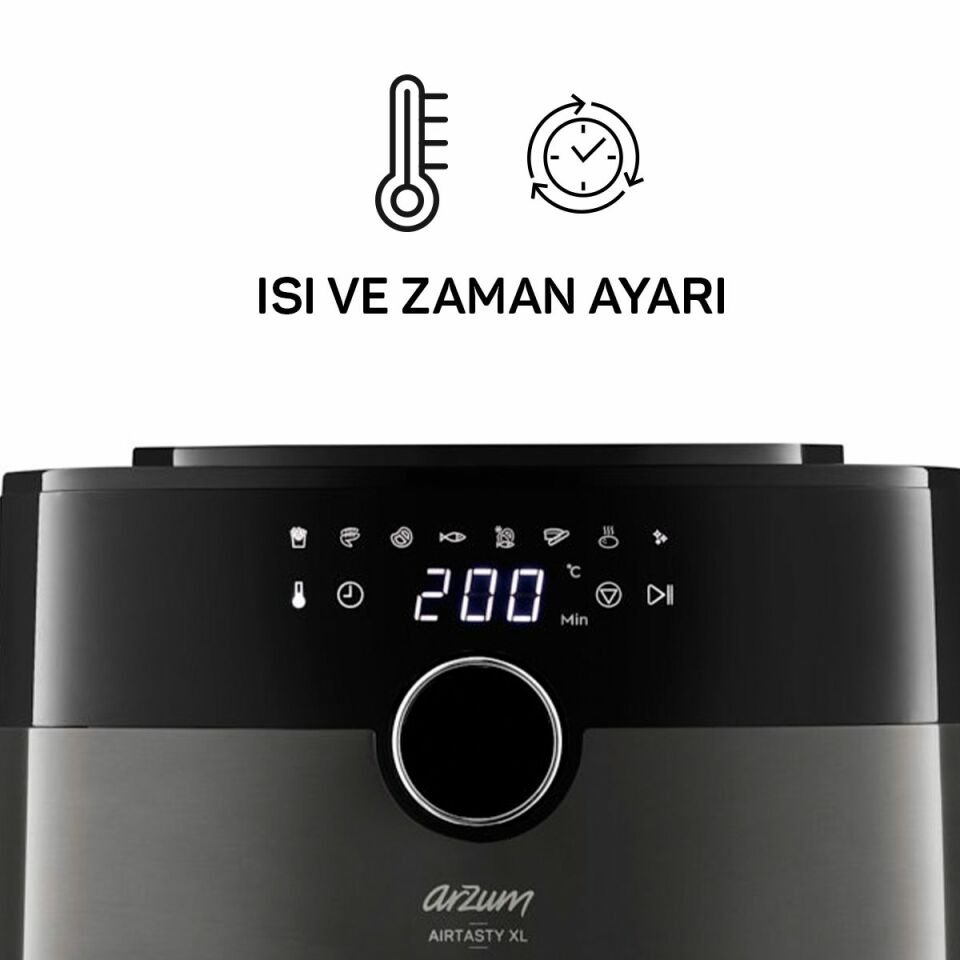 Arzum AR2074-G Airtasty XL Sıcak Hava Fritözü - Gümüş