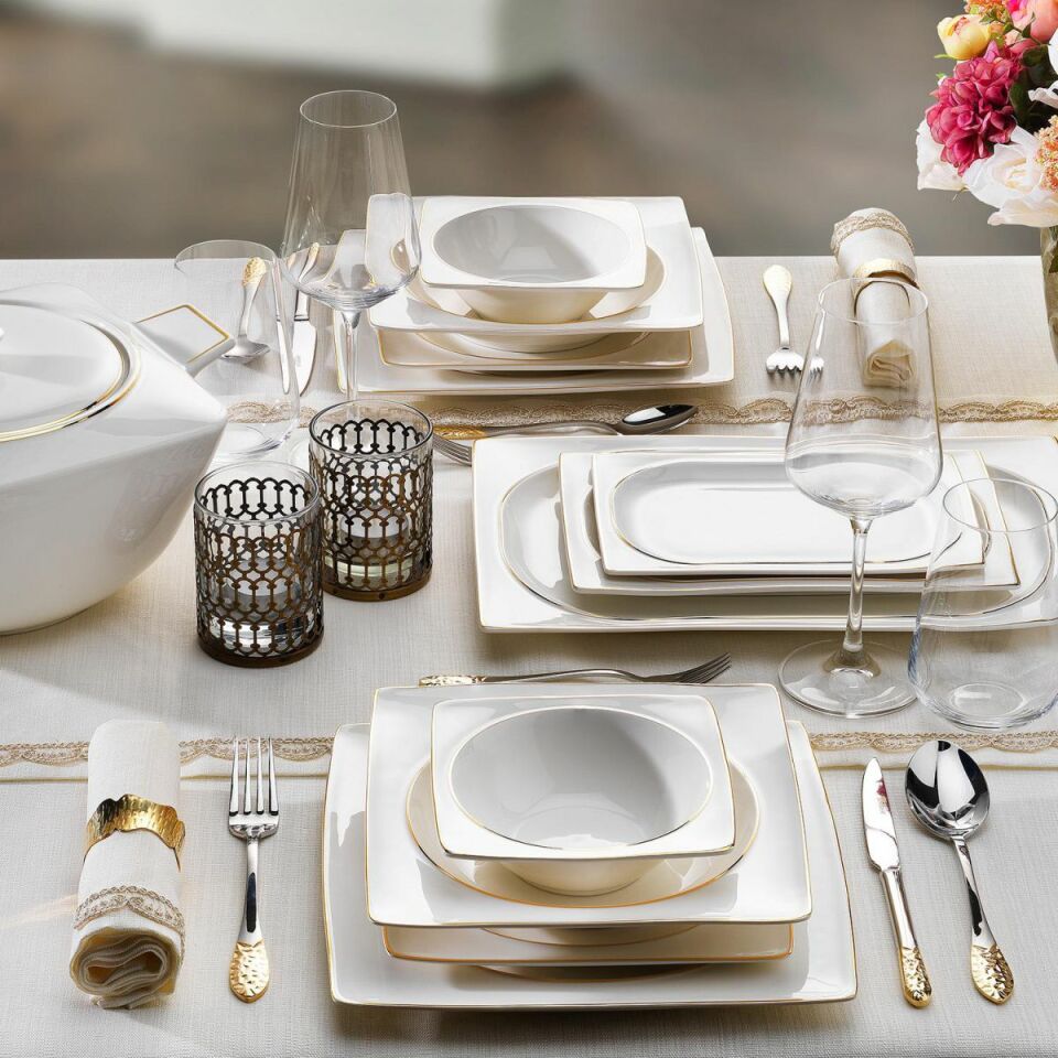 Schafer Glamor Pure Yemek Takımı 60 Parça-Gold