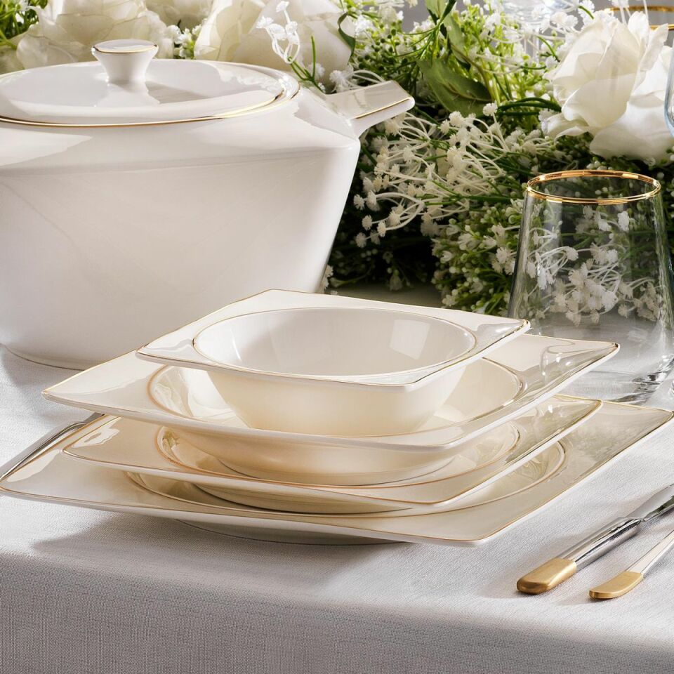 Schafer Glamor Pure Yemek Takımı 60 Parça-Gold