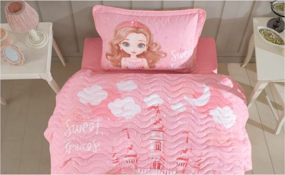 Aran Clasy Ranforce Yatak Örtüsü Tek Kişilik Sweet Princess V1 Pudra