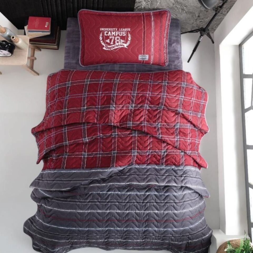 Aran Clasy Aran Clasy Ranforce Tek Kişilik Dört Mevsim Set Campus V1 Bordo