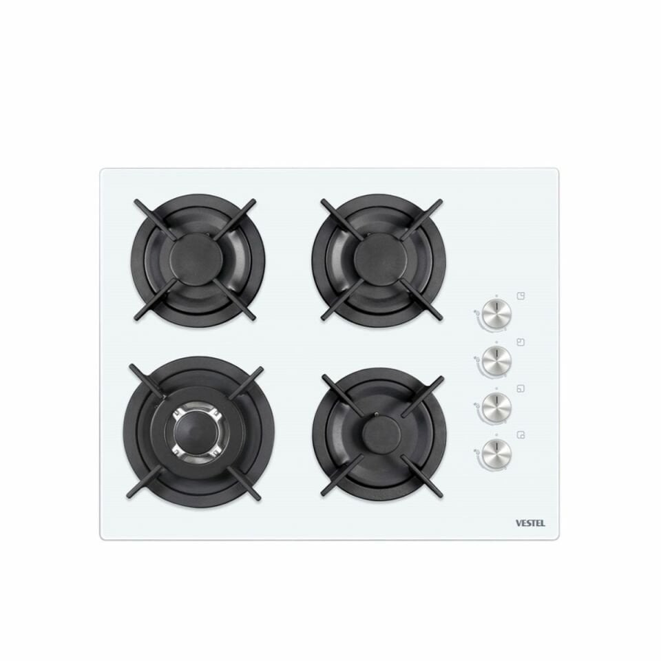 Vestel AO-65104 BDG-DW 65 cm 4 Gözü Gazlı (1 Gözü Wok'lu) Ankastre Ocak