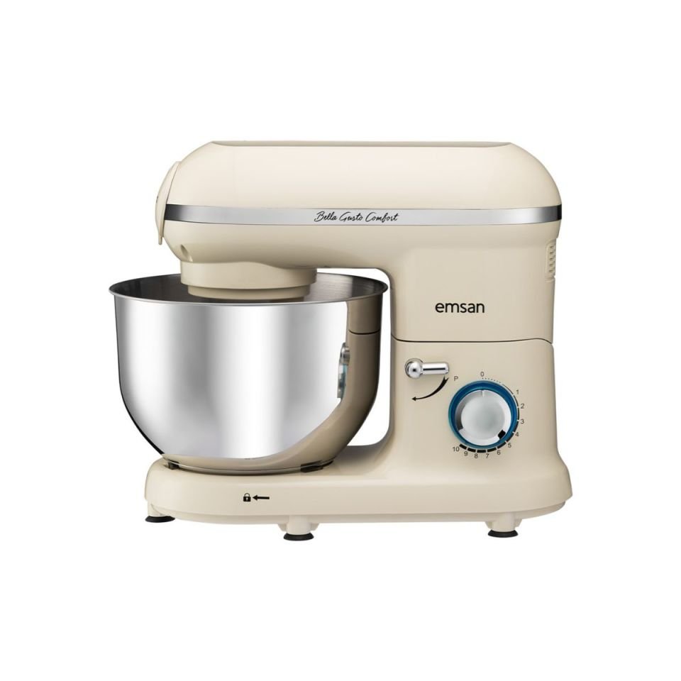 Emsan Bella Gusto Maxi Krem Stand Mikser Mutfak Şefi 1300W 5 Lt (Kıyma Çekme /Sucuk-Sosis/İçli Köfte Aparatlı/Smooth Hazneli)